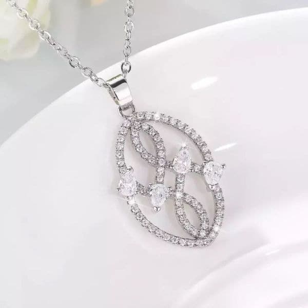 The Vintage Pendant with cubic zirconia in silver - Thumbnail 2
