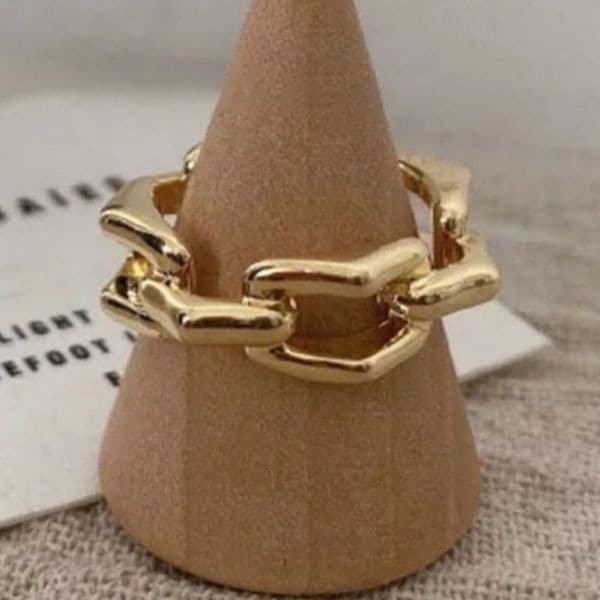 The 3D Geo Ring in 18k gold over 925 silver adjustable - Thumbnail 2