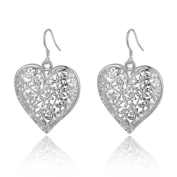 The Vintage Heart oversized drop earrings in Tibetan Silver - Image 1