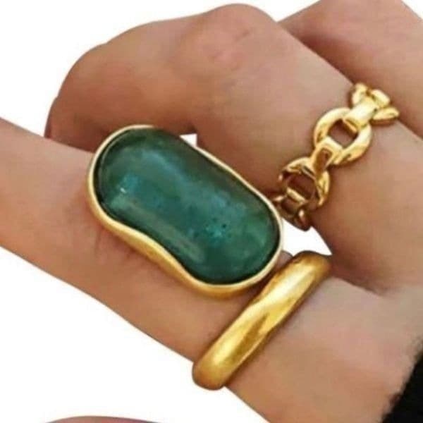 The Manor Cocktail Ring in gold plated silver adjustable - Thumbnail 5