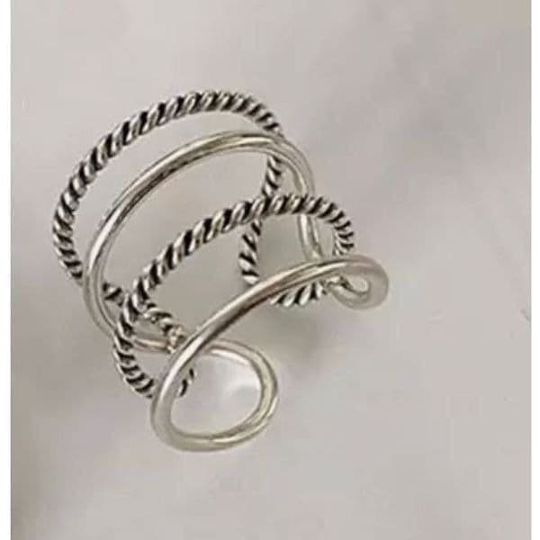 The Multimedia Stack Ring in silver - Thumbnail 2