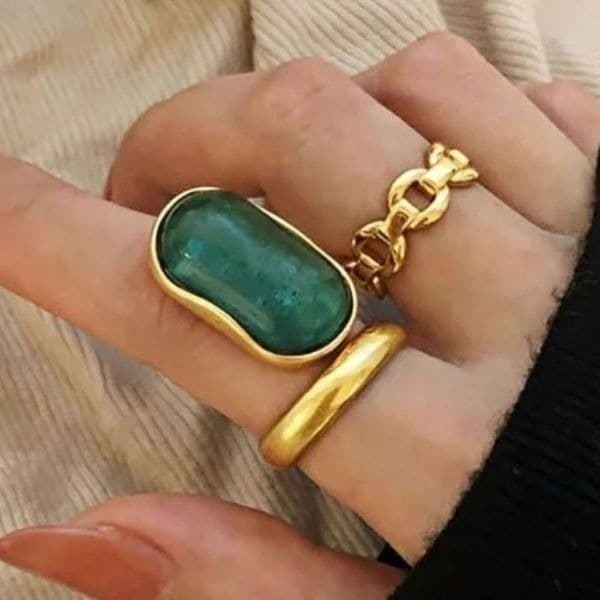 The Manor Cocktail Ring in gold plated silver adjustable - Thumbnail 3