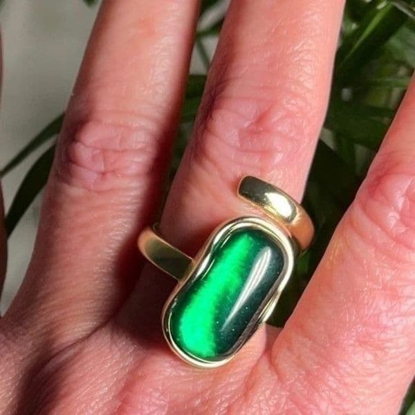 The Manor Cocktail Ring in gold plated silver adjustable - Thumbnail 2