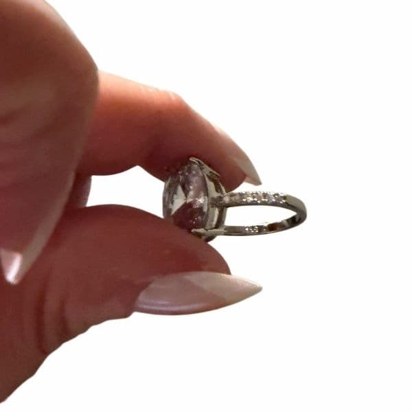 Marry Me Oval 2 Carat 925 silver and lab created diamonds sz 9 - Thumbnail 7