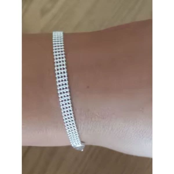 The 4 row silver beaded bracelet stamped 925 - Thumbnail 4