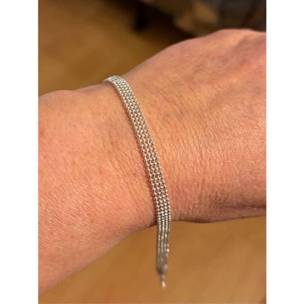 The 4 row silver beaded bracelet stamped 925 - Thumbnail 6