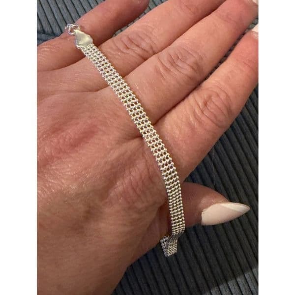 The 4 row silver beaded bracelet stamped 925 - Thumbnail 7