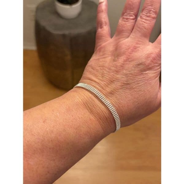 The 4 row silver beaded bracelet stamped 925 - Thumbnail 11