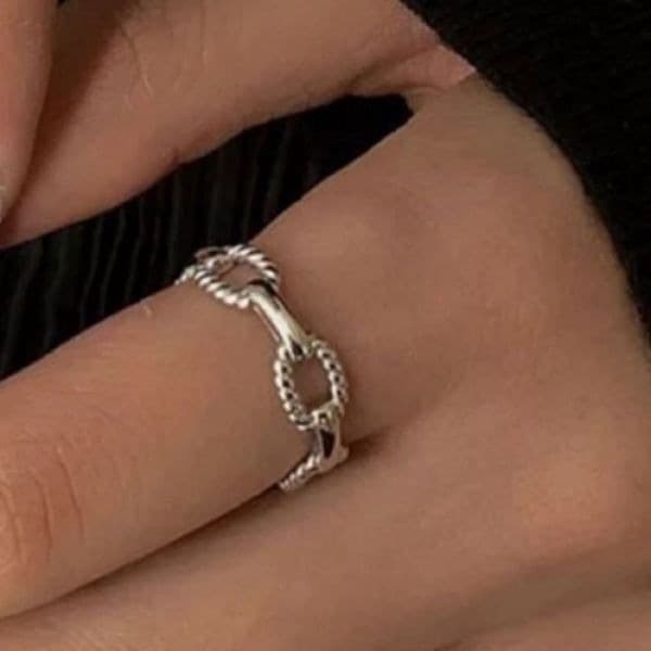 The Braided Link Ring in 925 silver - Image 1