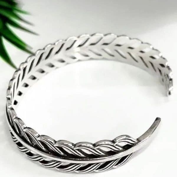 The Braided Cuff Bracelet adjustable, in 925 silver. - Image 1