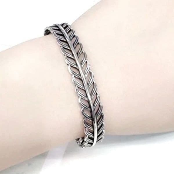 The Braided Cuff Bracelet adjustable, in 925 silver. - Thumbnail 7
