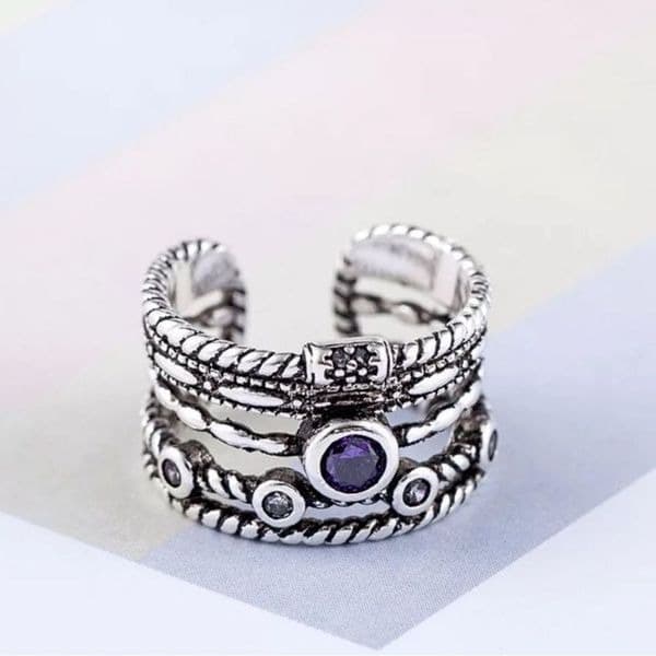 The boho band ring in antiqued 925 silver - Thumbnail 7