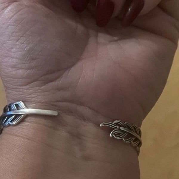 The Braided Cuff Bracelet adjustable, in 925 silver. - Thumbnail 6
