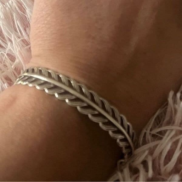 The Braided Cuff Bracelet adjustable, in 925 silver. - Thumbnail 5
