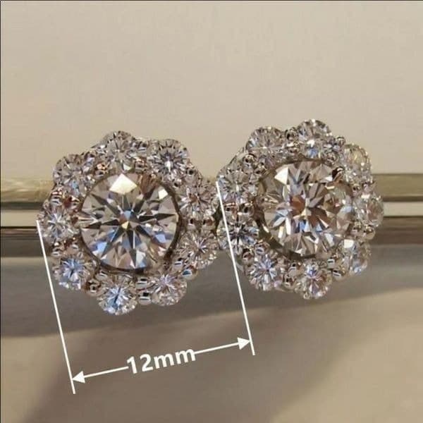 The Sunflower 925 Silver White Sapphire earrings - Thumbnail 7