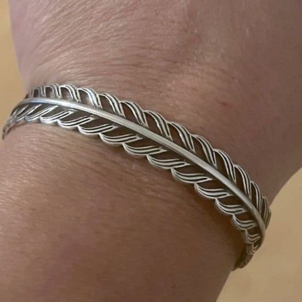 The Braided Cuff Bracelet adjustable, in 925 silver. - Thumbnail 8