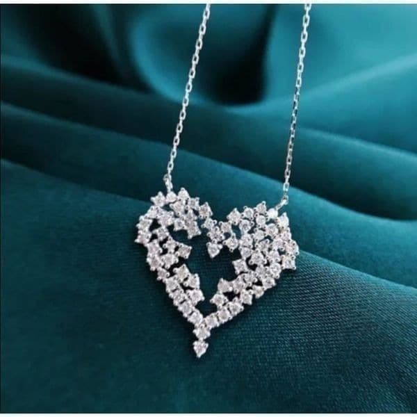 The Mosaic Of Love Cubic Zirconia Heart 925 pendant Necklace - Image 1