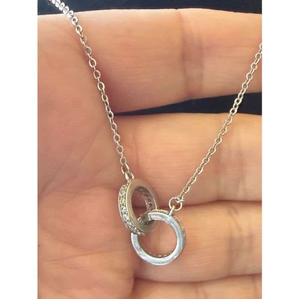 The dual perfection pendant necklace in 925 silver. - Thumbnail 2