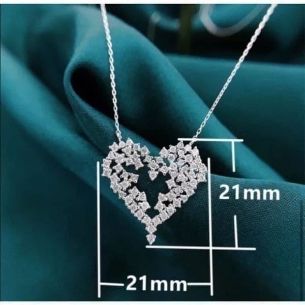The Mosaic Of Love Cubic Zirconia Heart 925 pendant Necklace - Thumbnail 3