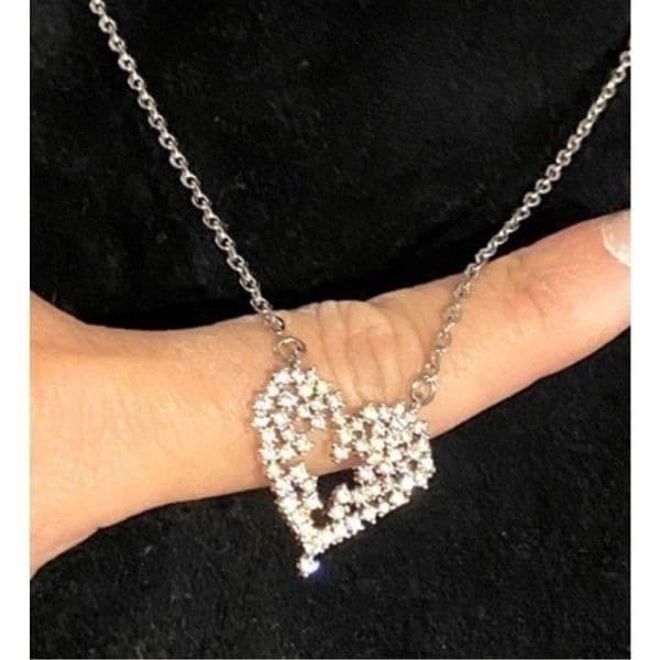 The Mosaic Of Love Cubic Zirconia Heart 925 pendant Necklace - Thumbnail 4