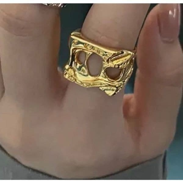 The Monster Ring adjustable in yellow gold plated 925 silver - Image 1