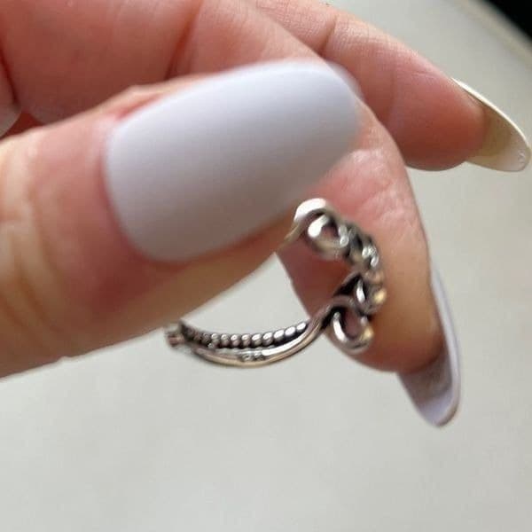 The Cursive Love Ring adjustable in 925 silver - Thumbnail 6