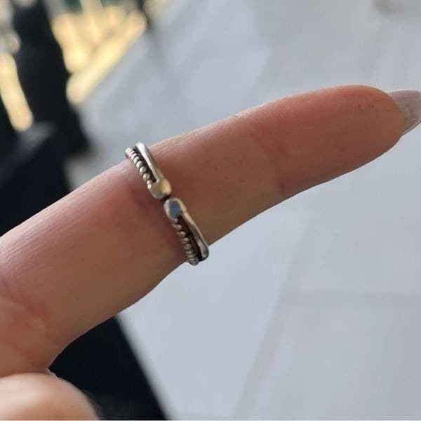 The Cursive Love Ring adjustable in 925 silver - Thumbnail 9