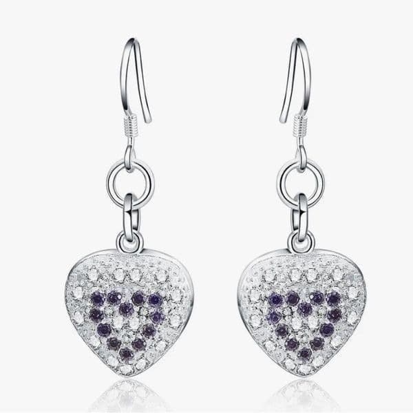 The Dangling Puff Heart earrings in 925 and cubic zirconia - Thumbnail 2