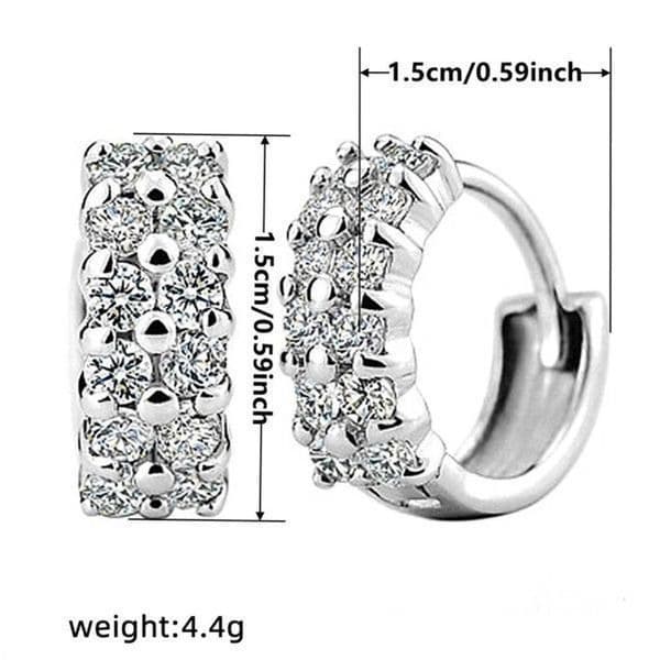 The 2 Row huggie hoop earth in 925 - Thumbnail 5
