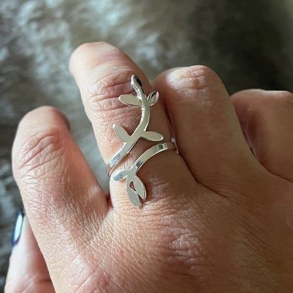 The Beautiful Branch adjustable silver sizable Ring - Thumbnail 5