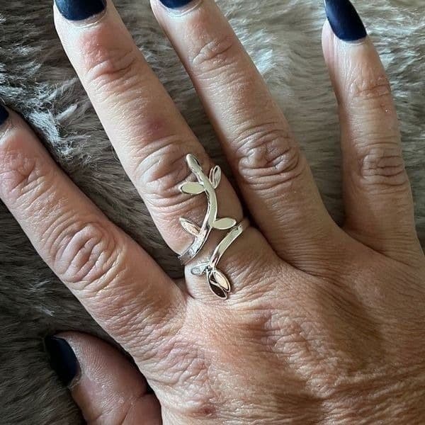 The Beautiful Branch adjustable silver sizable Ring - Thumbnail 11