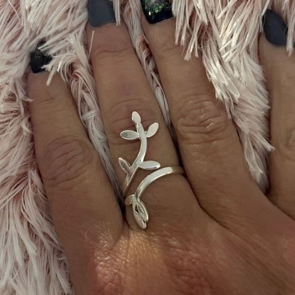 The Beautiful Branch adjustable silver sizable Ring - Thumbnail 3