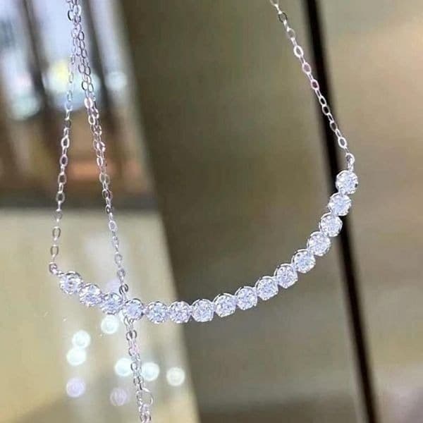 The Minimalist White sapphire heart and sterling necklace - Image 1