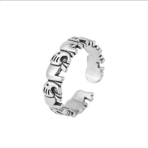 The Elephant Adjustable silver ring in 925 silver - Thumbnail 5