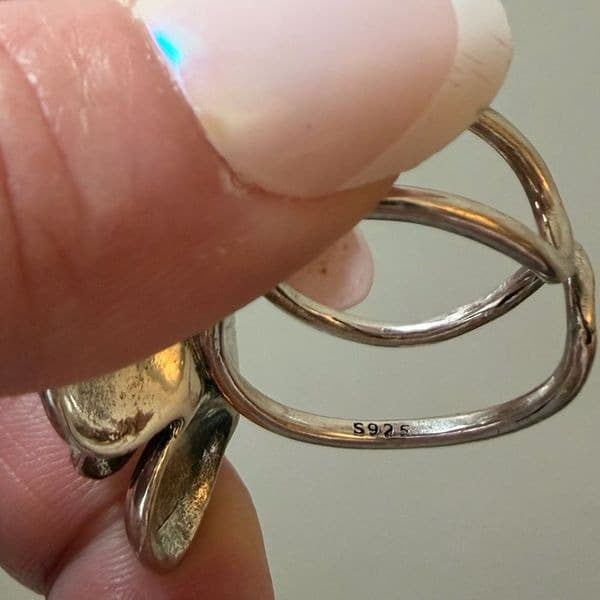 The Oversized antiqued flower statement ring in 925 - Thumbnail 6