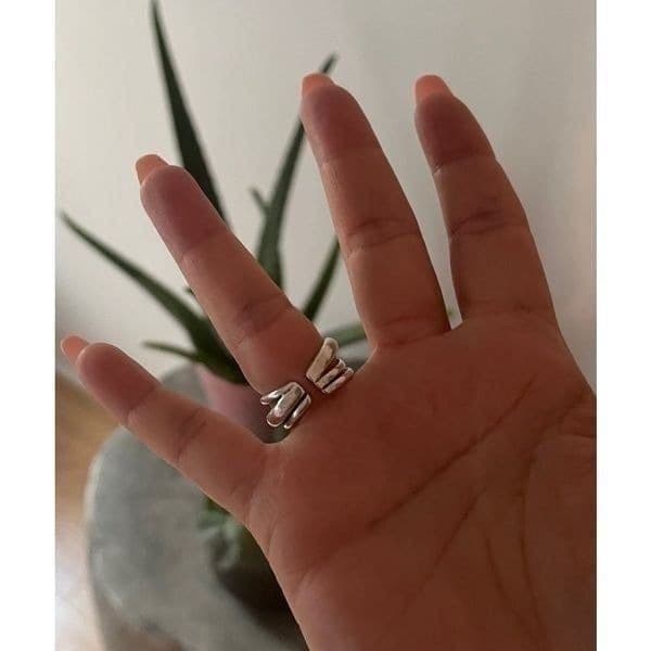 The Criss Cross Minimalist adjustable ring in 925 - Thumbnail 5