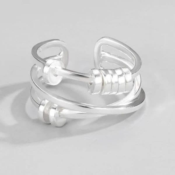 The Abstract Geo statement Ring in 925 silver - Thumbnail 5