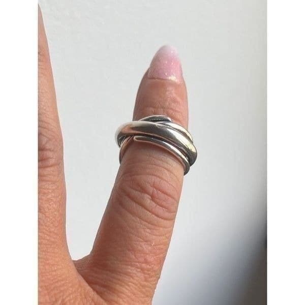 The Criss Cross Minimalist adjustable ring in 925 - Thumbnail 8