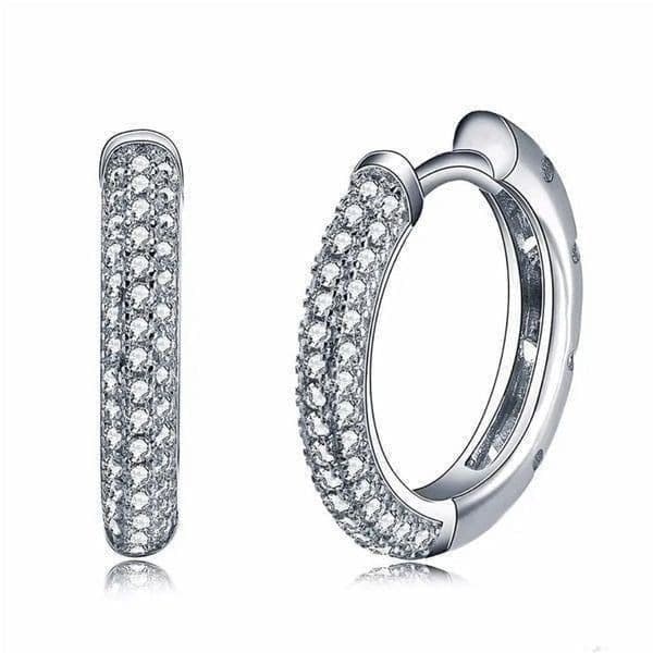 The Brilliance Mini Hoop Earrings in 925 and cubic zirconia - Thumbnail 6