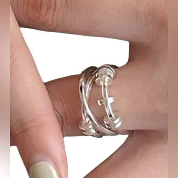 The Abstract Geo statement Ring in 925 silver - Image 1