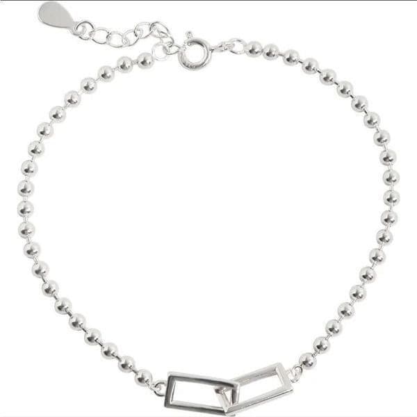 Cuffing Season Squared Silver Bracelet stamped 925 - Image 1