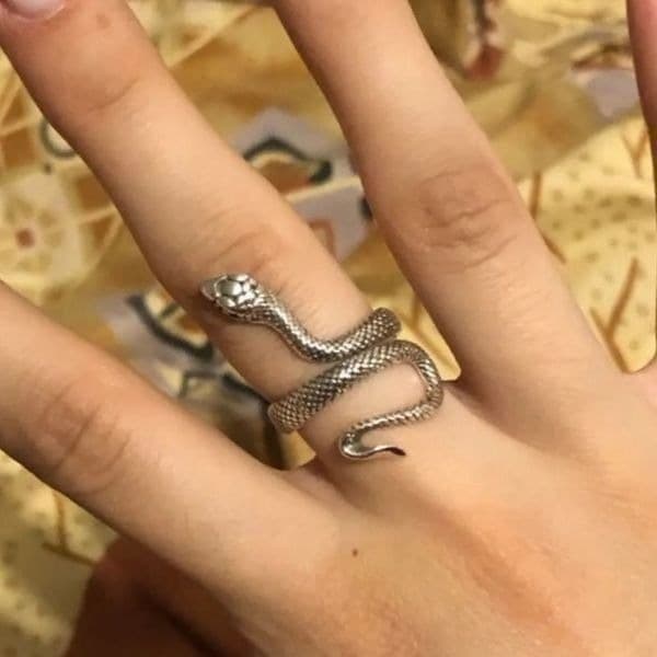 The Python Wrap Around Adjustable ring in 925 antiqued Silver - Thumbnail 2