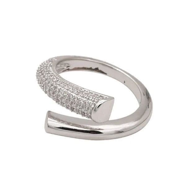 The Epic Bypass ring adjustable in 925 silver and cubic zirconia - Thumbnail 2