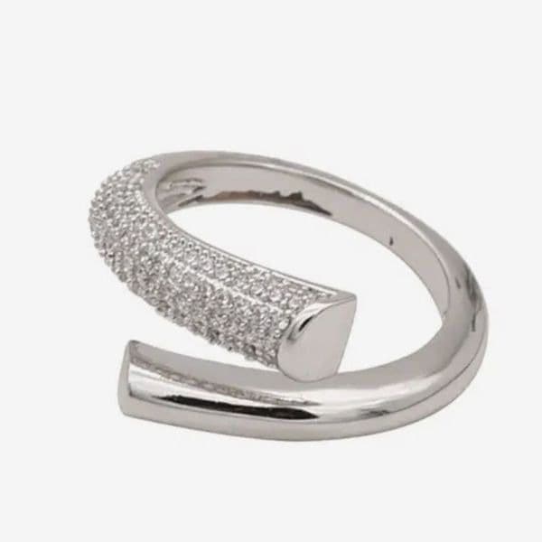 The Epic Bypass ring adjustable in 925 silver and cubic zirconia - Thumbnail 7