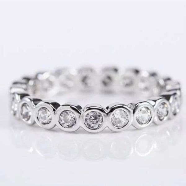 Restock!!The Brilliant Bezel eternity band with zircon in Sterling Silver sz 7 - Image 1