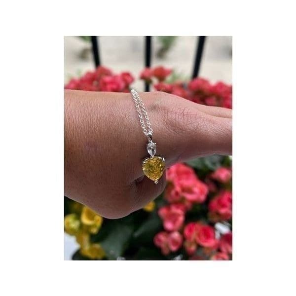 The Sun Shine Heart pendant necklace in 925 and cubic zirconia - Thumbnail 6