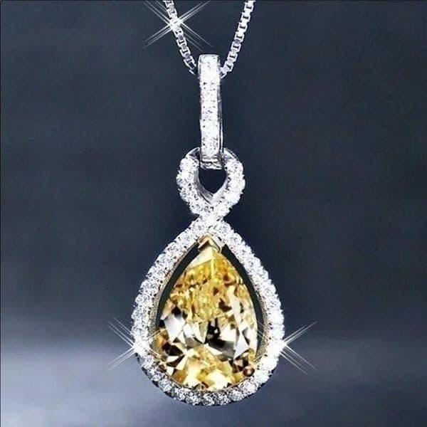 The Yellow Drip Citrine and 925 pendant necklace - Thumbnail 5