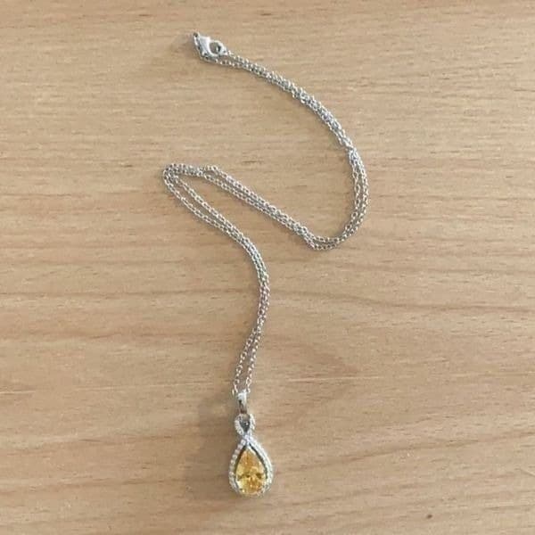 The Yellow Drip Citrine and 925 pendant necklace - Thumbnail 3