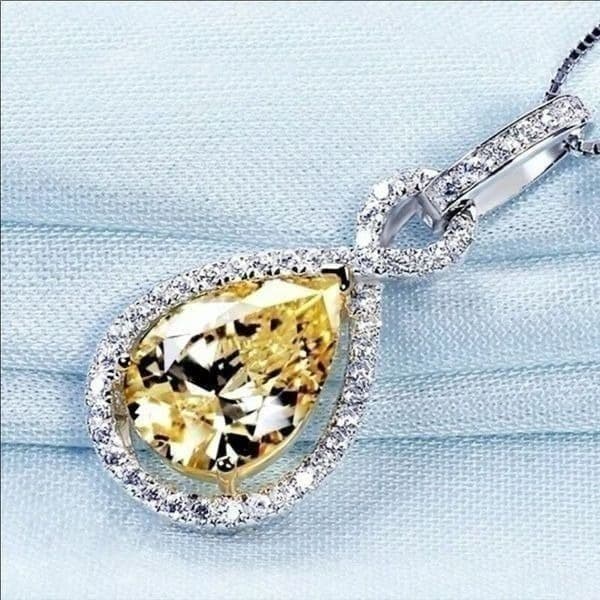 The Yellow Drip Citrine and 925 pendant necklace - Thumbnail 6