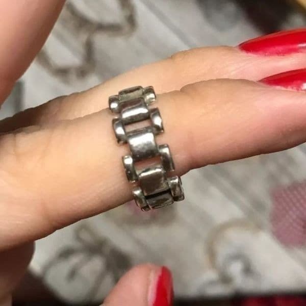 The Moto Ring in Tibetan Silver stamped 925 - Image 1